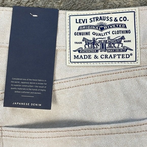 NWT Levis Made and Crafted Japanese Denim Column Pant Ankle Cream Sand Sz 32 - Picture 13 of 16